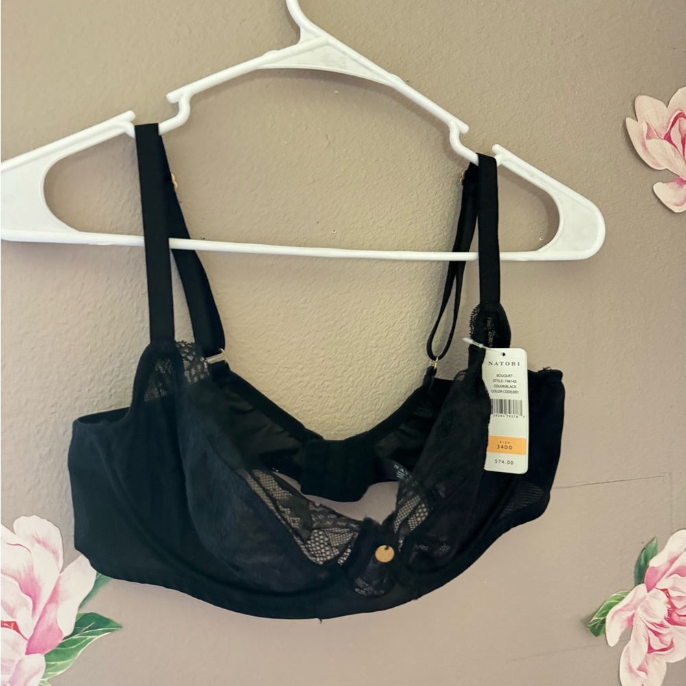 Women’s Natori 34DD black lace bra new with tags